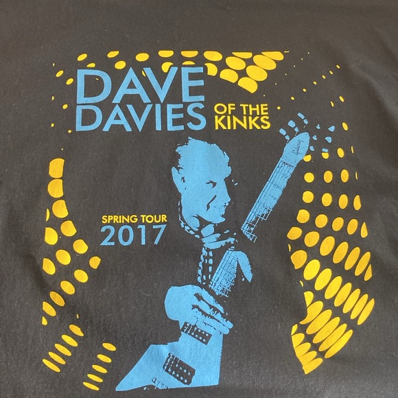 Unisex 2017 Gildan Black Dave Davies Of The Kinks Tour T Shirt - Picture 4 of 8